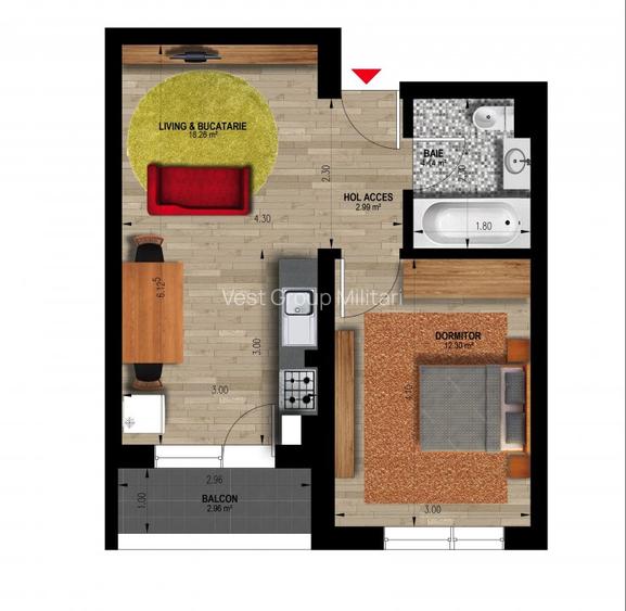 Apartament 2 camereDirect Dezvoltator Weiner 12 Residence Militari - 11