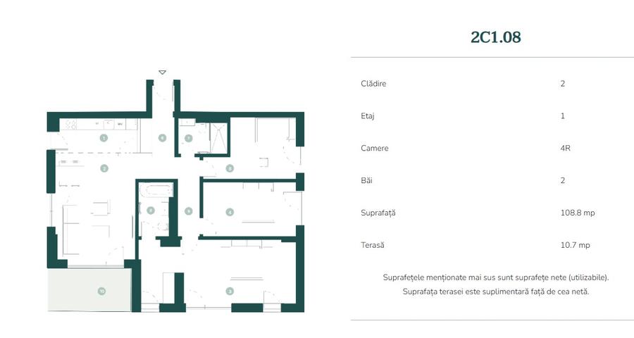 Paltim - Apartament spatios cu 4 camere 109 mp utili, etajul 1, langa Bega - 6