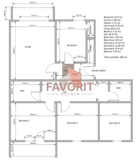 4 camere | centrala proprie | etaj intermediar | zona excelenta | renovat | - 13