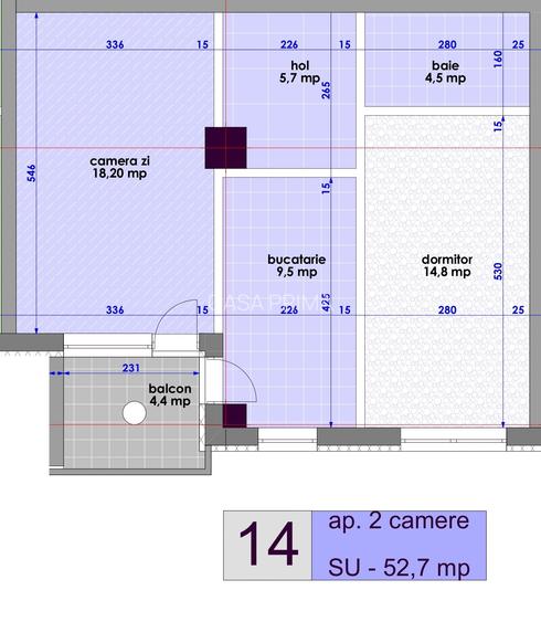 Apartament 2 camere, 57 mp, bloc NOU Nicolina, langa Lidl, PRET LANSARE! - 10