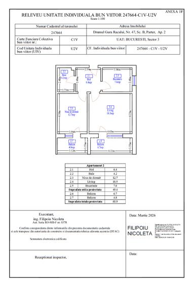Apartament 2 camere decomandat, Pallady - Drumul Gura Racului nr.41 - 1