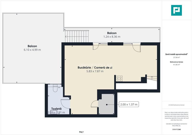 Penthouse nou cu 2 dormitoare și terasă de 29mp - 9