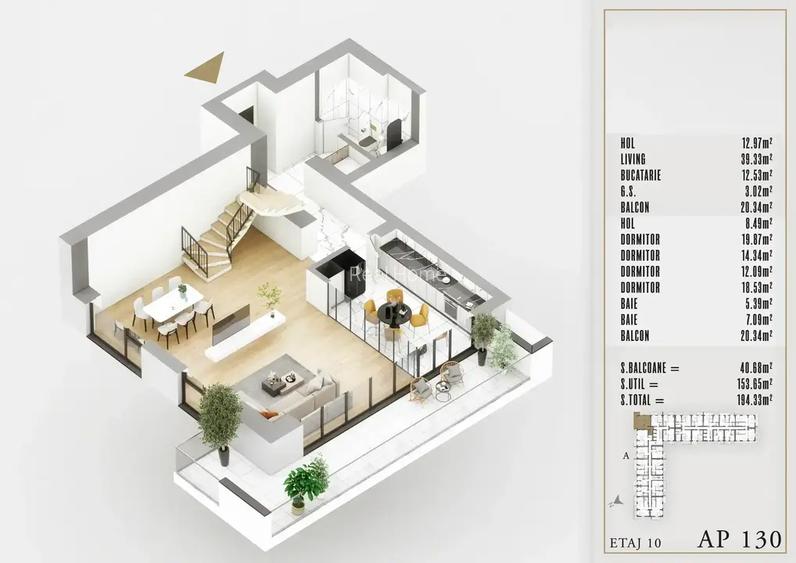 DUPLEX 5 Camere Upper Premium Izolatie Fonica Th. Pallady STB 8 Minute - 10