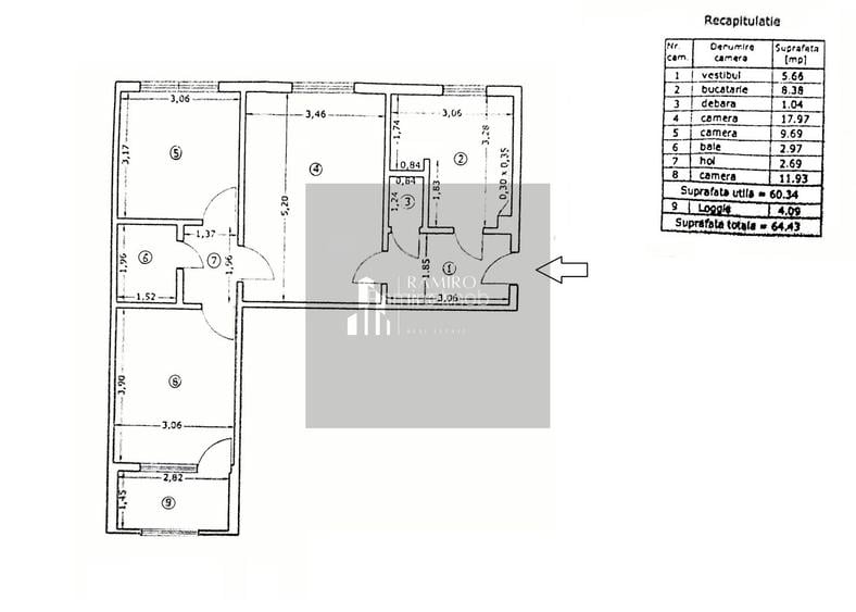 Apartament 3 camere etaj 2, Piata Rahova, bloc anvelopat de 4etaje - 5