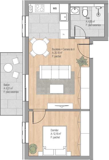Apartament 2 camere ,etaj 1,proiect nou - 3