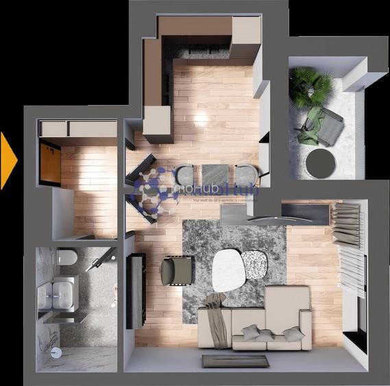 Apartament 1 camera doar 2,5 Km de Podu-Ros - 5