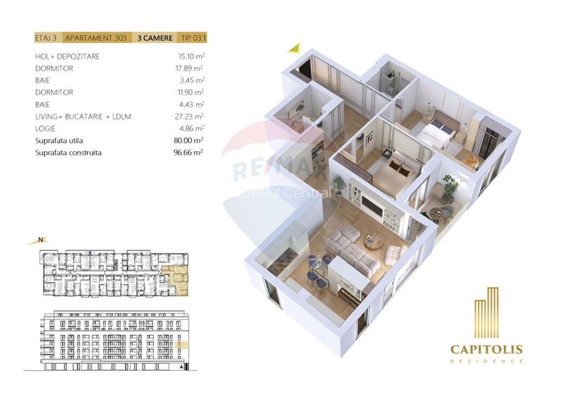 DEZVOLTATOR: Apartament cu 3 camere, Capitolis Residence, Tractorul - 2