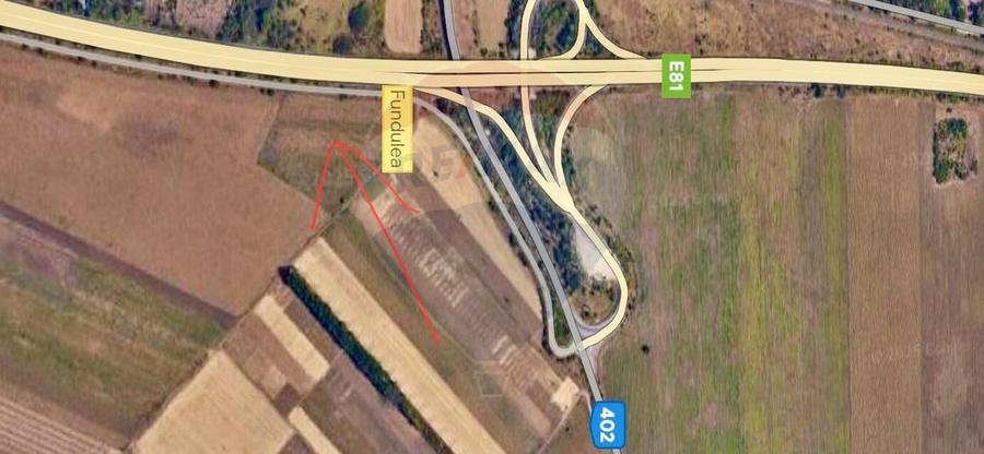 Teren 17112 mp de vanzare, A2 Fundulea, Autostrada Soarelui