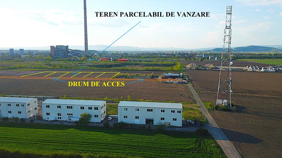 Teren industrial cu PUZ si PUD de la 1200 mp la 8000 mp