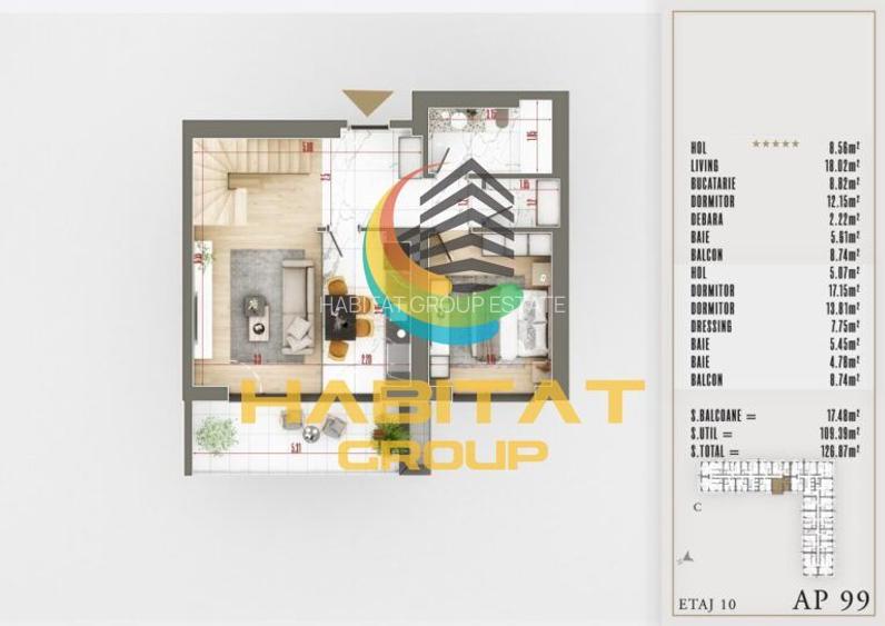 4 camere Pallady nou duplex 127 mp PREMIUM Parcul Teilor - 8