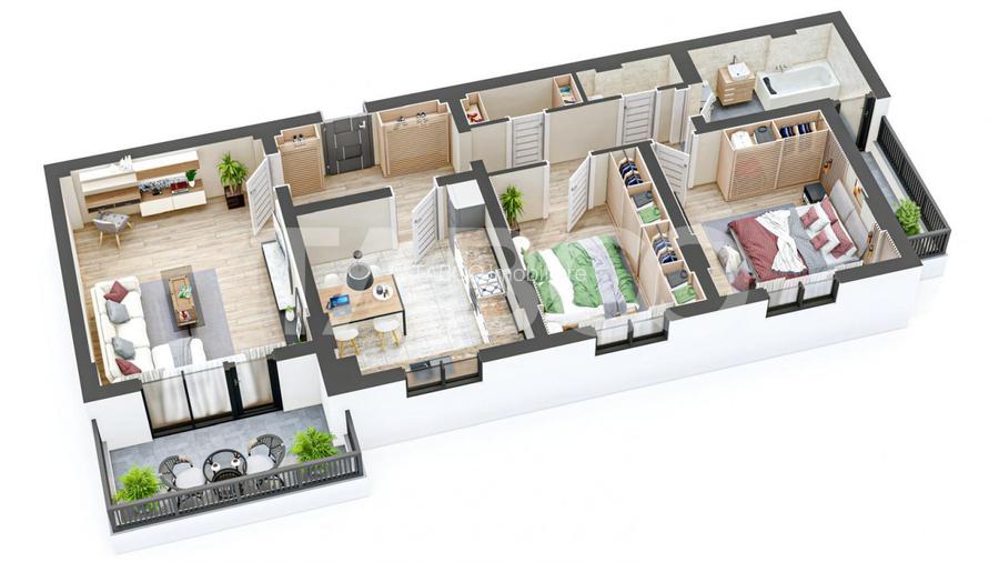 Apartament spatios 85 mpu cu 3 camere 2 balcoane 2 bai in Sibiu - 2