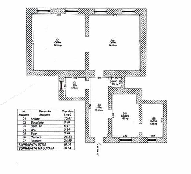 APARTAMENT SPATIOS 2 CAMERE IN CLADIRE ISTORICA TELEGRAFULUI - 2