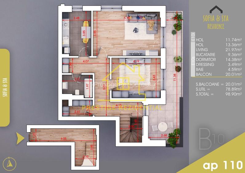 Metrou - Pallady- Titan - Ap. 2 Cam Duplex- Finalizat- 99 mp - 15