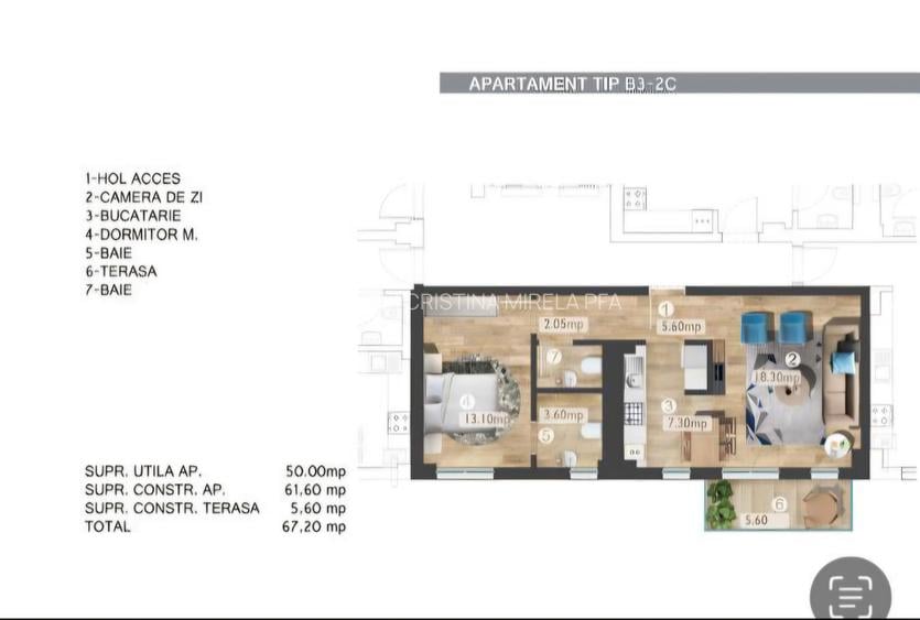 2 camere Belvedere Residence | Nemobilat | Terasă | 5 min metrou Pipera - 1