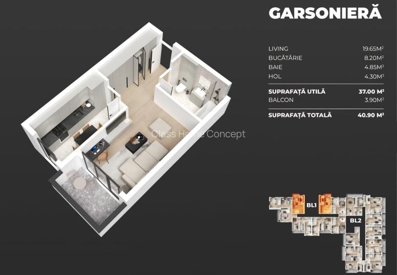 Garsoniera moderna la 4 minute de metrou M2 - Berceni - Martie - 5