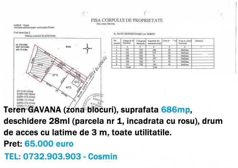 Terenuri Gavana, diverse suprafete - 2
