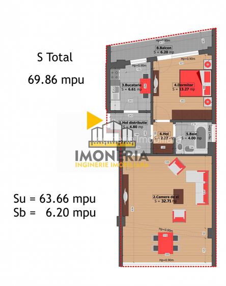2 camere+parcare-0% comision-200 m metrou-550 m parc-33 mpu Living - 4