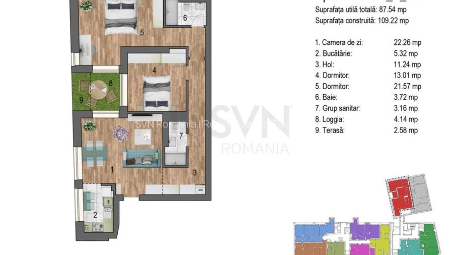 REA1027010 Nerva Traian l Apartament 3 camere I Ansamblu rezidential nou - 10