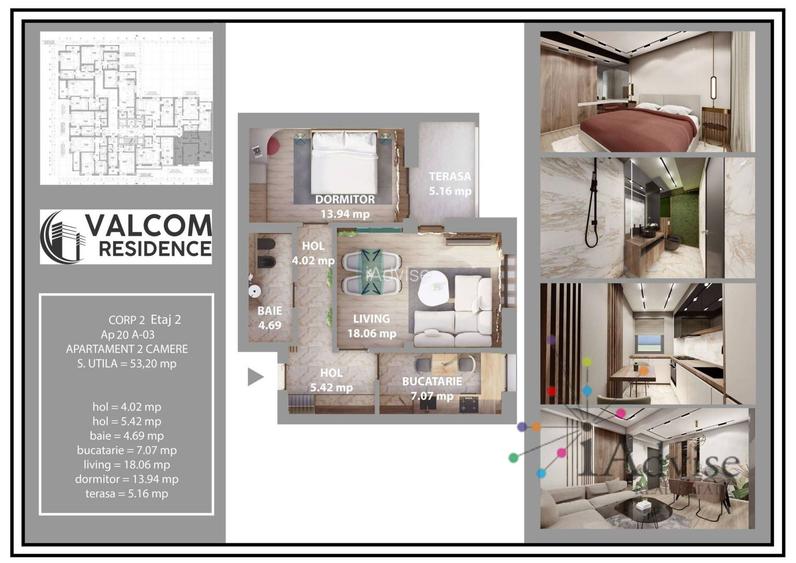 Valcom Residence Bartolomeu, 2 camere, terasa 6.52 mp, Comision 0% - 7