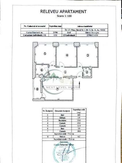 Apartament 3 camere, 2 bai, decomandat, etaj intermediar, str. Lt.Pais David - 16