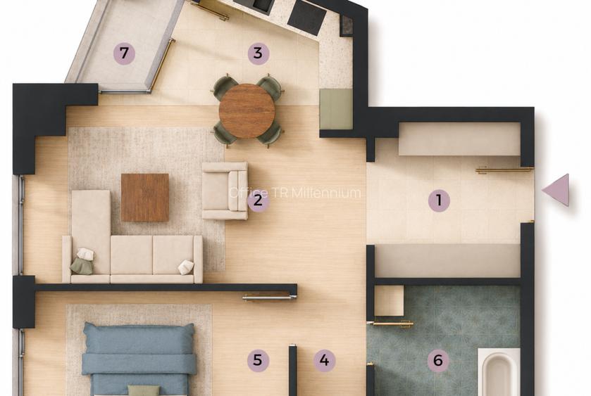 Apartament de vanzare, 2 camere, bloc C1, Zona Tatarasi-Venetia - 3