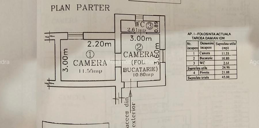Vand garsoniera la casa situata in zona Parcului Sub Arini,parter,25m+147m teren - 3