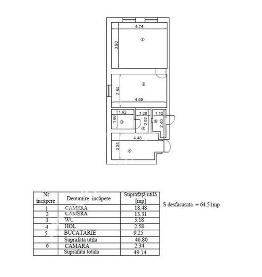 Apartament renovat cu 2 camere in zona Centrala din Sibiu - 7