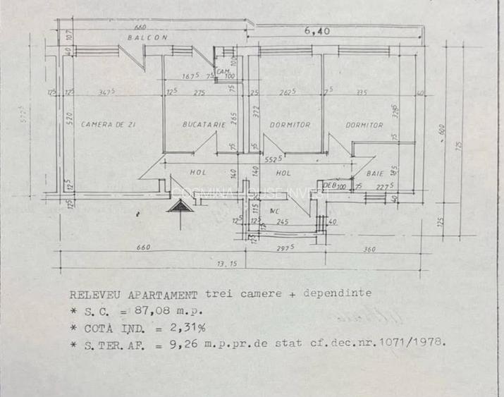 Se vinde pe Republicii apartament decomandat 3 camere ,pret 89000 euro neg. - 2