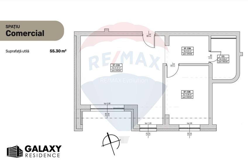 COMISION 0%| DE VANZARE| SPATIU COMERCIAL| TRACTORU|GALAXY RESIDENCE - 2
