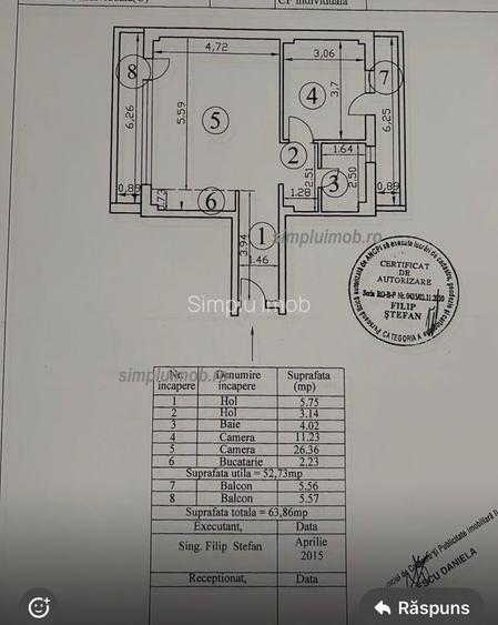 2 camere 64 mp decomandat centrala proprie an 2017 - 7