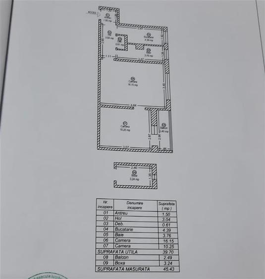 Parcul Padurice / Apartament 2 Camere cu Centrala / Etaj 3 / Boxa inclusa /Bloc