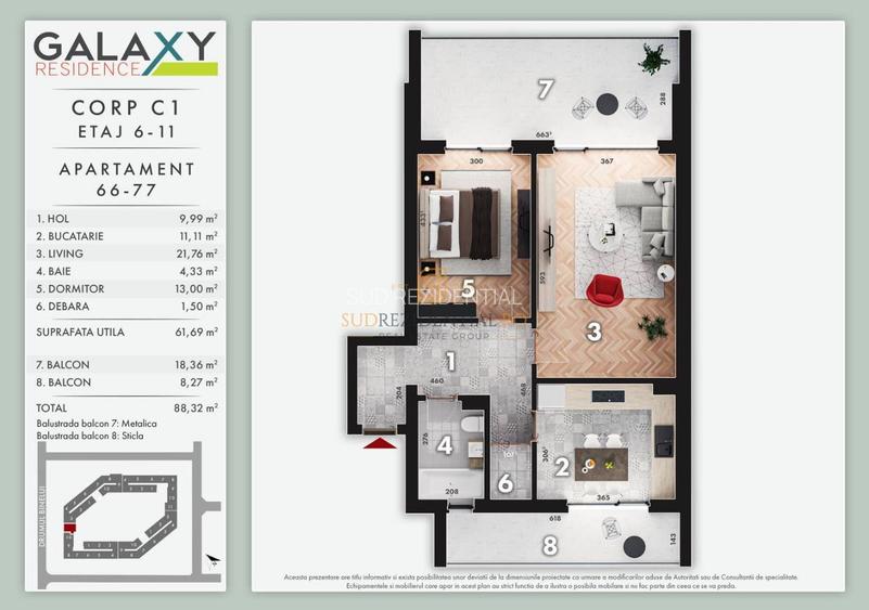 Apartament decomandat, 2 camere, 2 balcoane, Drumul Binelui, Sector 4 - 1
