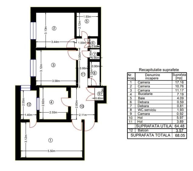Tudor Vladimirescu-Strada Sergent Gheorghe Latea-Apartament 3 camere - 3
