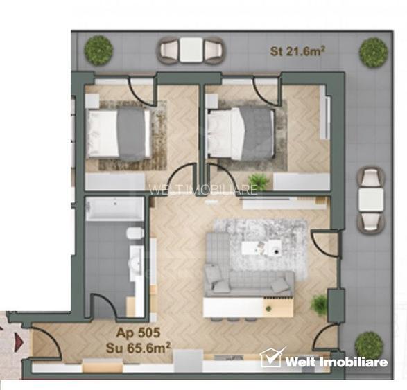 Apartament 3 camere, 65 mp + 27 mp terasa, zona Gheorgheni-Iullius Mall, FSEGA - 2