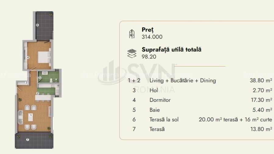 REA1028861 Apartament 2 Camere cu Curte Proprie I Sinaia I Proiect Premium - 13