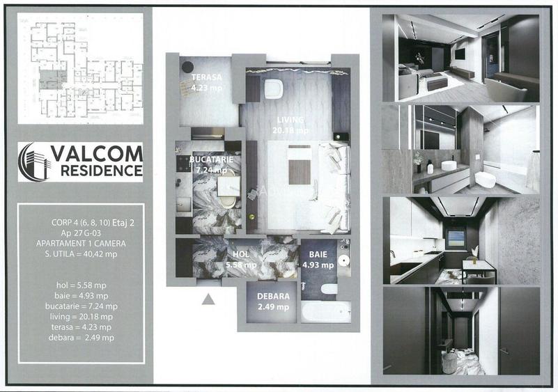 Valcom Residence Bartolomeu, Garsoniera, terasa 4.23 mp, Comision 0% - 7