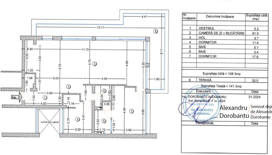 Apartament 3 camere lux | 140 mp | 33 mp terasă | Șos. Petricani - 6
