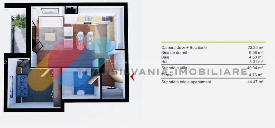 Apartament 2 camere, 40mp, complex Grand Park - Sopor - Iulius Mall - 10