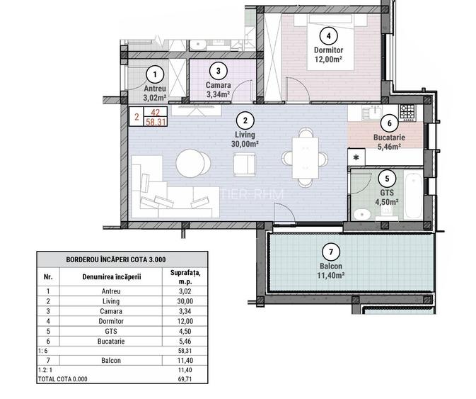 Apartament 2 camere de vânzare – Moșnița Nouă -Bloc nou- 577 - 10