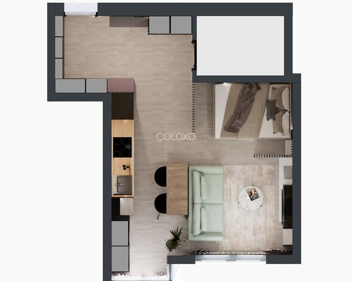 Ap. 1 Cameră - Dezvoltator: Comat Towers, 42mp, Păcurari - 2