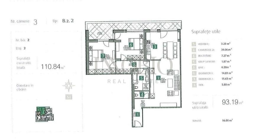 Apartament 3 camere - Băneasa Sisești - 0% comision - 15