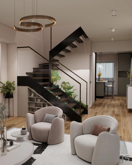 Penthouse pe 3 niveluri | 135,1 mp utili | Terase 85,6 mp | WINGS