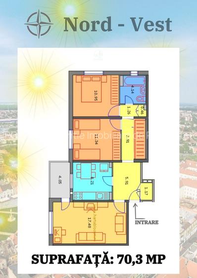 Lângă Iulius Mall: 3 camere, decomandat, renovat, etaj intermediar - 11