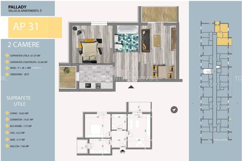 AP. 2CAM. MOBILAT-UTILAT/ IDEAL LOCUINTA-INVESTITIE. ZONA TRAPEZ! - 2