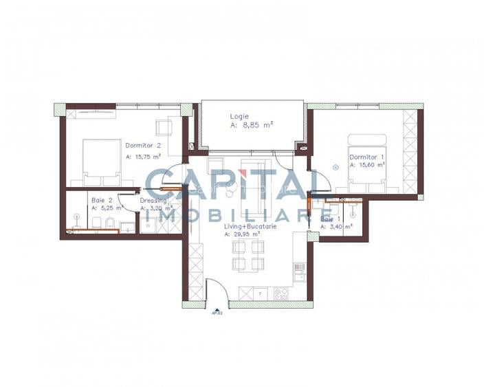 Fara comision, 3 camere 73 mp, 2 bai, 2 dormitoare, parcare, Semicentral - 7