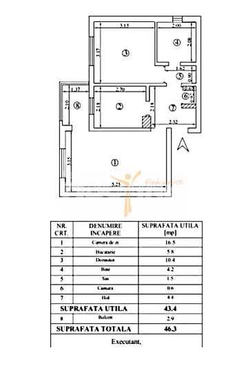 Apartament cu 2 camere decomandat 46 mp mobilat și utilat - 11