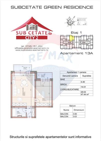 Apartament tip studio,cu 2 balcoane, intabulat,  Subcetate City 2 - 17