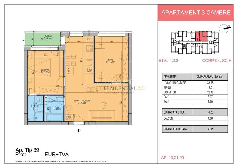 Apartament decomandat cu 3 camere si balcon, stradal la Sos. Leordeni - 1
