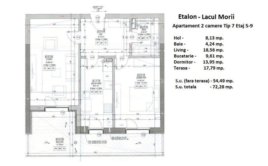 Ultimele Apartamente cu 2 camere,centrala proprie,zona Lacul Morii,TVA inclus - 51