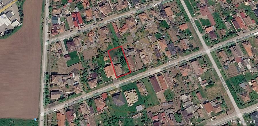 Casă 3 camere, Teren 1036 mp Front 22 m - Str. Florilor 46 - Carei